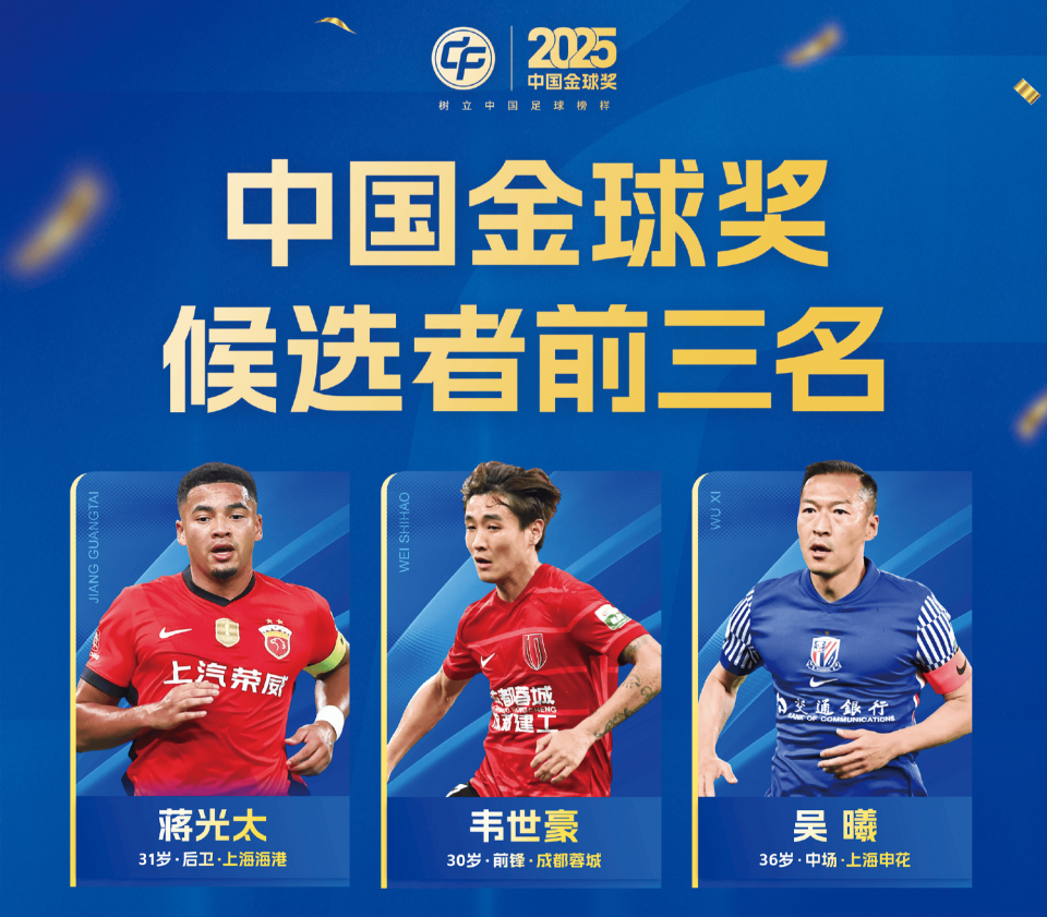 v站体育-中国金球奖前3公布 王钰栋争金童 李昊无缘金手套 邵佳一角逐金帅